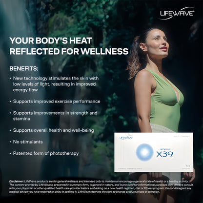 LifeWave X39 Patches - Supports Improvements of Strength and Stamina - Supports Improved Exercise Performance - No Drugs or Stimulants - Innovative Patch Technology for Enhanced Wellness - 30 Patches